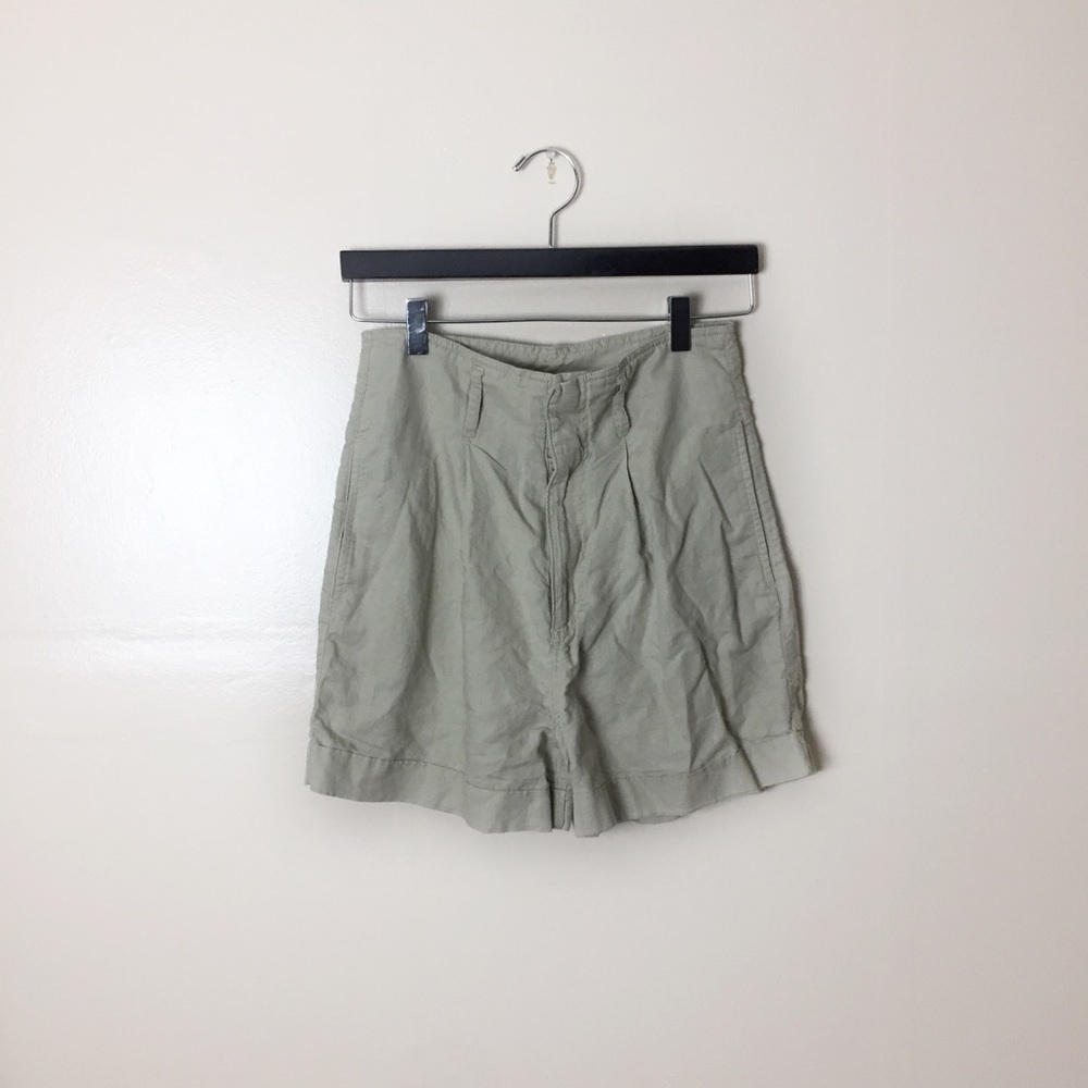 [H&M] Beige High Waist Linen Shorts